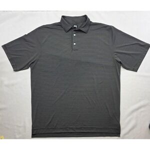 Foot Joy Men's Black Striped Polo Short Sleeve Golf Shirt. Size XL
